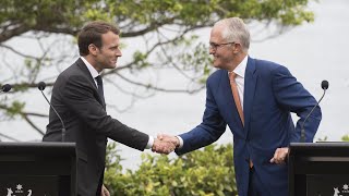 Emmanuel Macron thanks Australian PMs delicious wife [upl. by Elon]