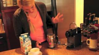 Nespresso Aeroccino Plus Frother Review Frothing Almond Milk [upl. by Adyahs]