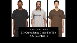 My Quick Fear Of God Essentials TShirt Sizing Guide [upl. by Ljoka]