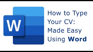 HOW TO TYPE YOUR CV WITH WORD [upl. by Sieracki]