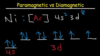 Paramagnetic vs Diamagnetic  Paired vs Unpaired Electrons  Electron Configuration [upl. by Lorri]